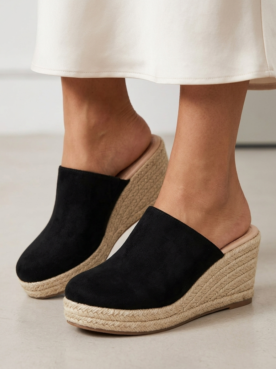 Women's Espadrille Wedge Mule Sandals | Slip-On | Casual Footwear