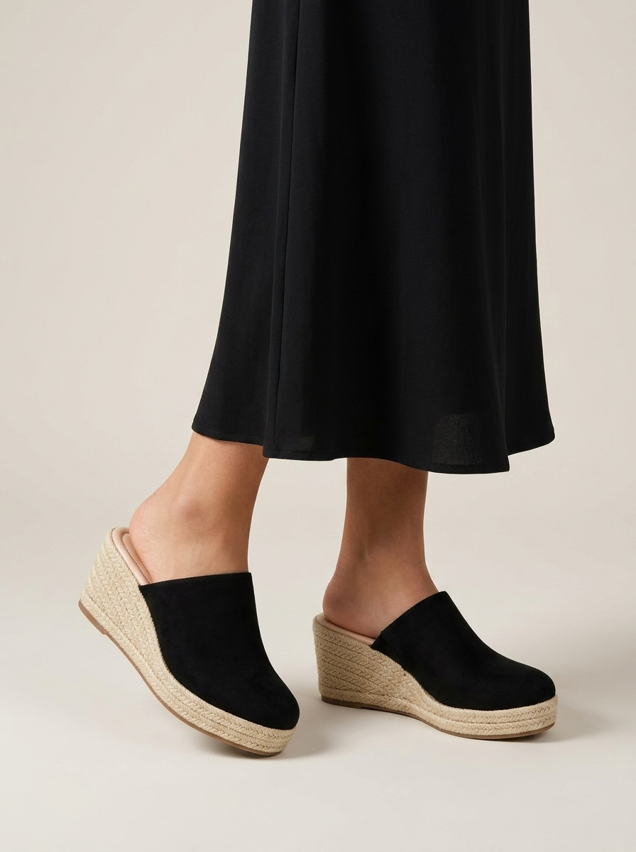 Women's Espadrille Wedge Mule Sandals | Slip-On | Casual Footwear