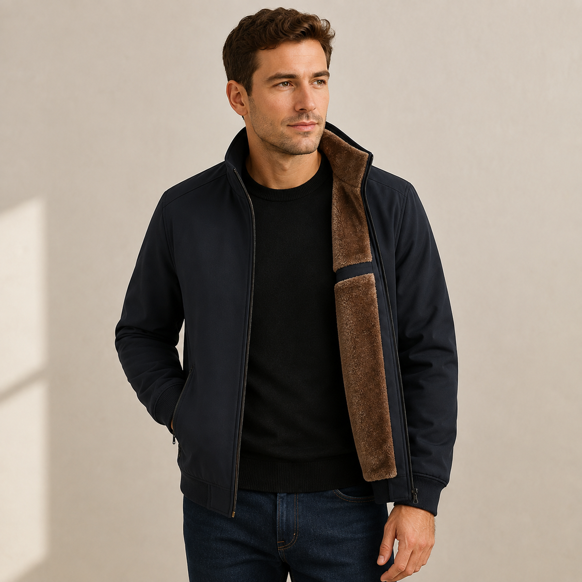 Adrian - Men's Waterproof Jacket with Thermal Fleece