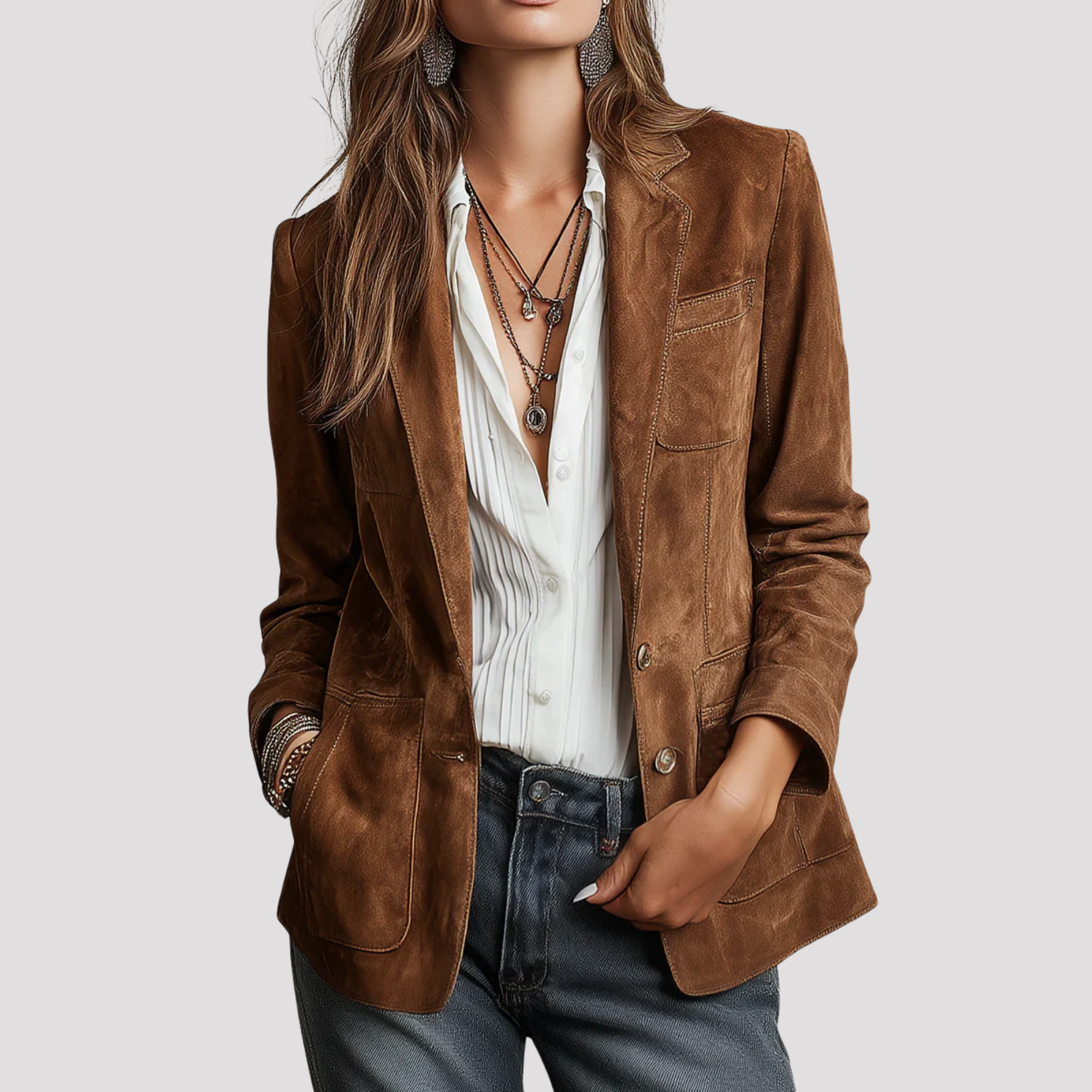 Jessica | Women's Tailored Suede Blazer Jacket