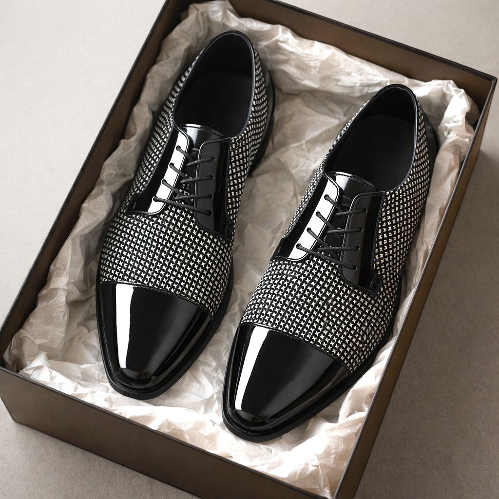 PATENT CAP TOE OXFORD FOR MEN