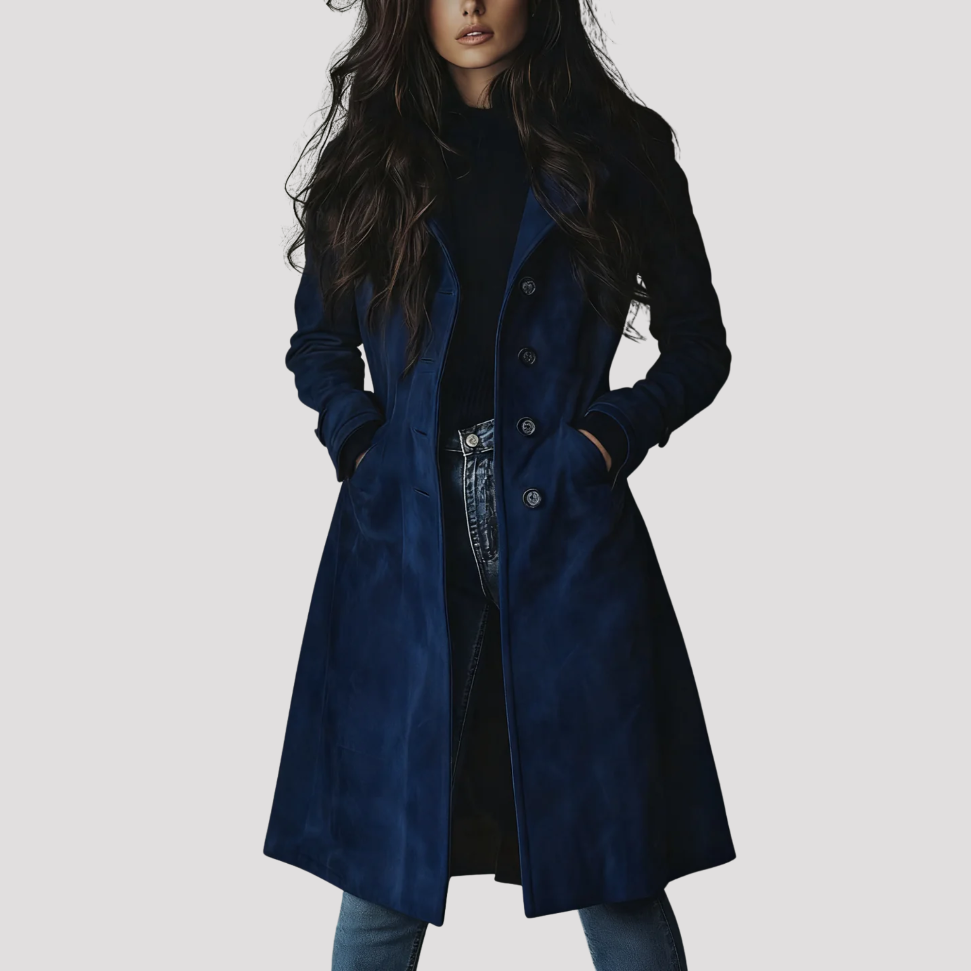 Ruby | Women's Longline Suede Trench Coat