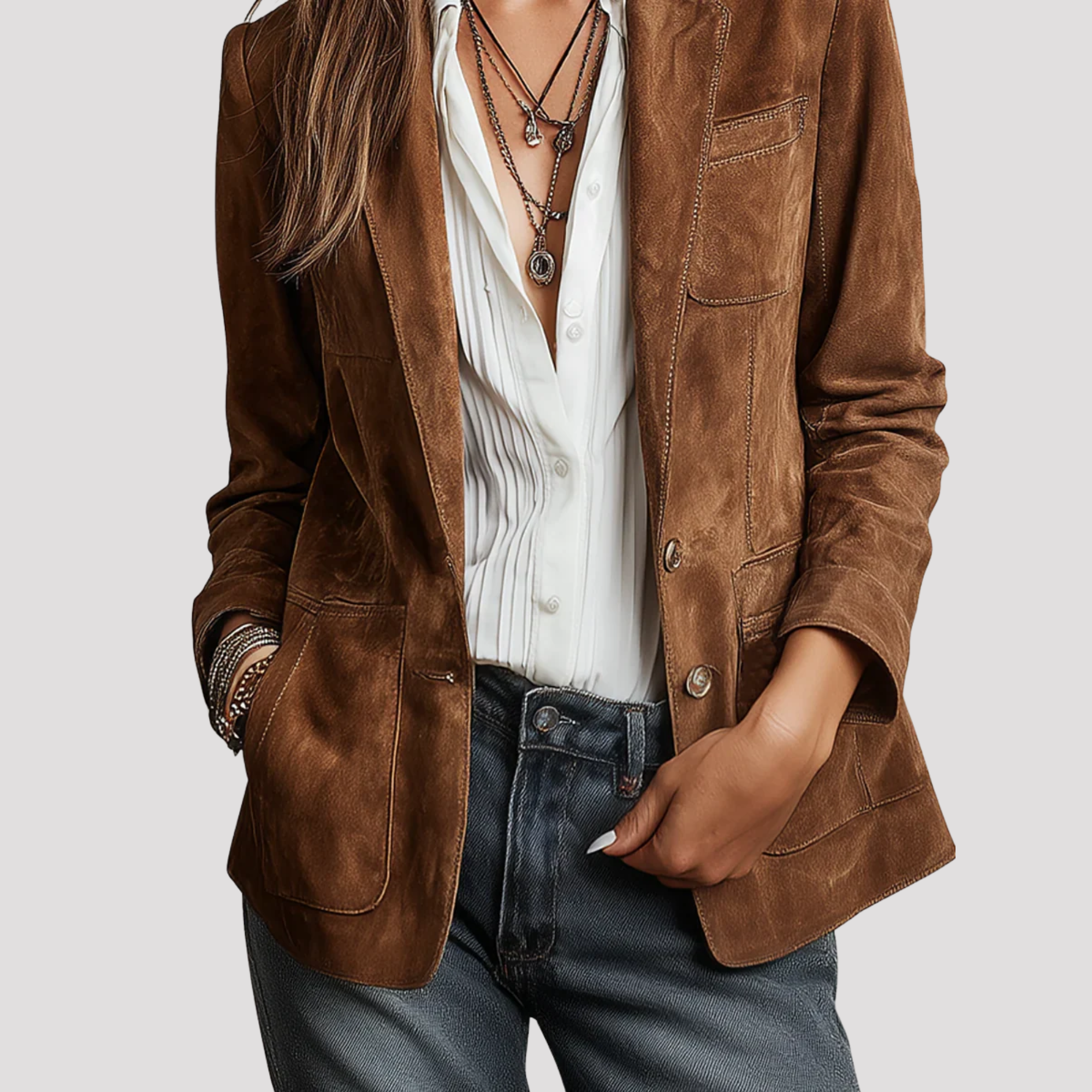 Jessica | Women's Tailored Suede Blazer Jacket