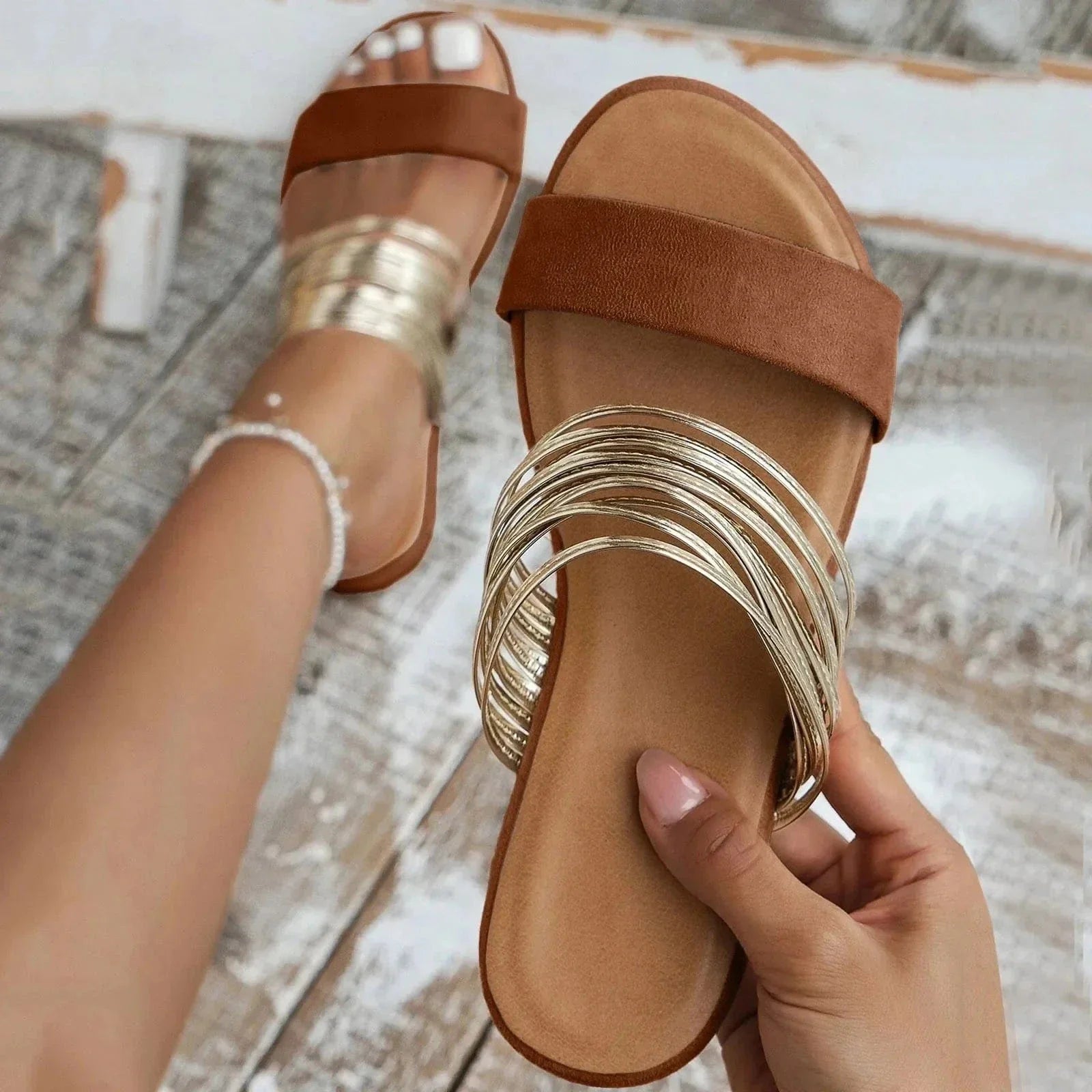 Women's Slip-On Orthopedic Sandals | Suede | Casual Footwear