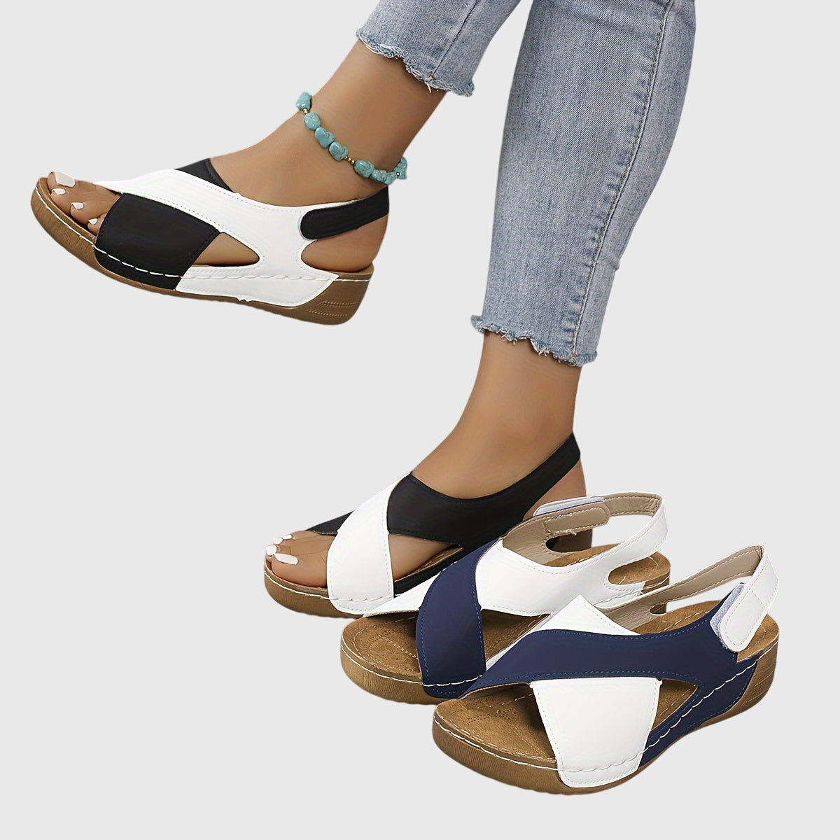 Women's Orthopedic Sandals Adjustable Straps Ergonomic Support Casual Style