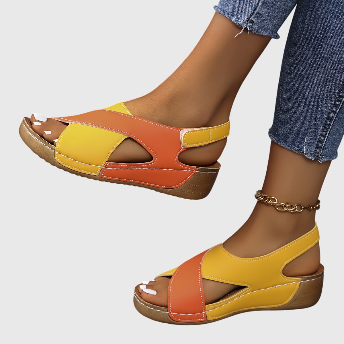 Women's Orthopedic Sandals Adjustable Straps Ergonomic Support Casual Style