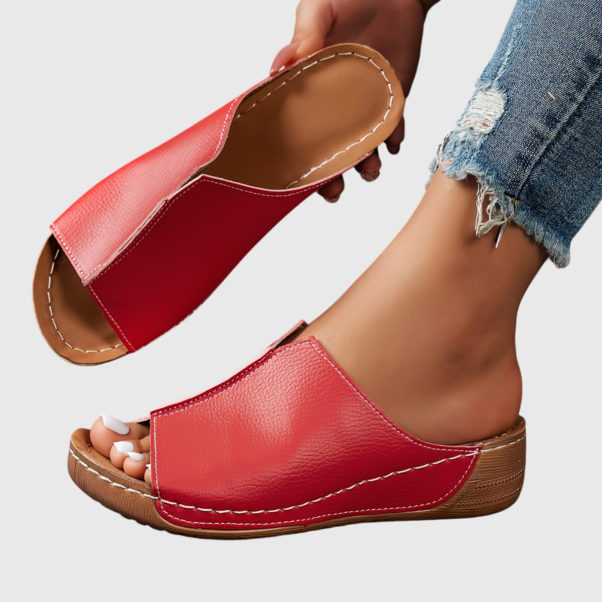 Women's Orthopedic Sandals Open-Toe Adjustable Casual Synthetic