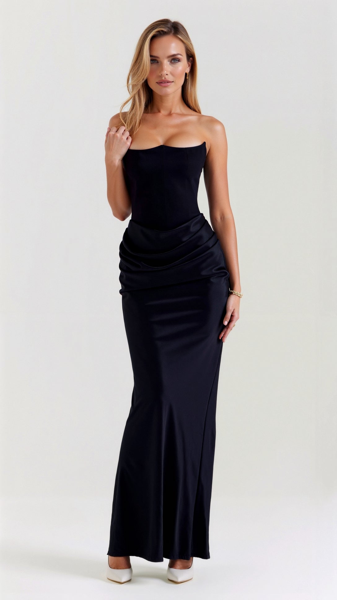 Women's Maxi Dress Strapless Column Style Formal Evening Wear