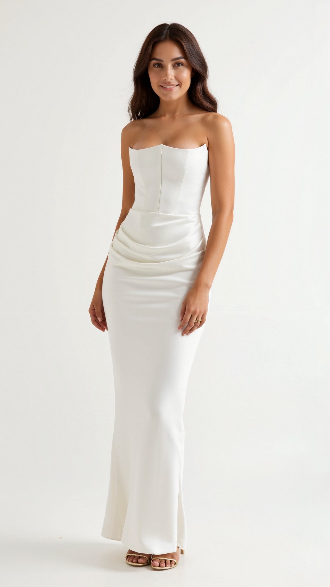 Women's Maxi Dress Strapless Column Style Formal Evening Wear