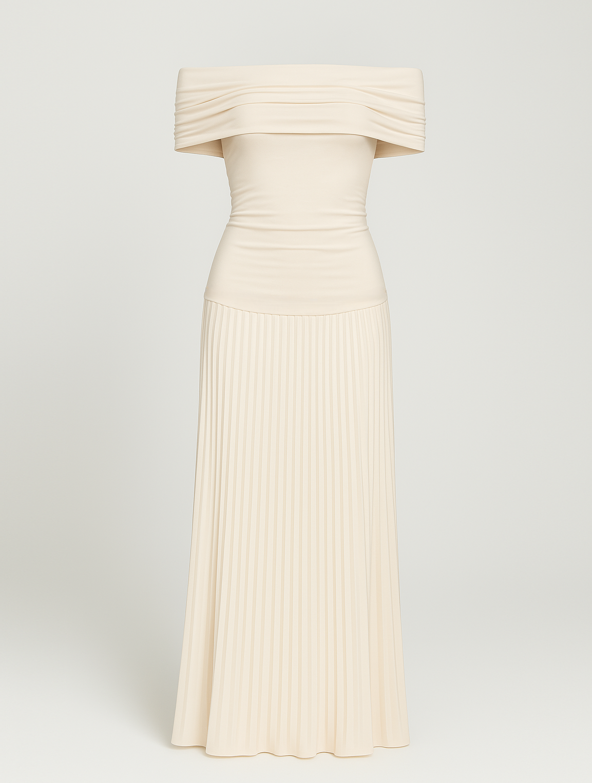 Women's Maxi Dress Off-Shoulder Pleated Long Length