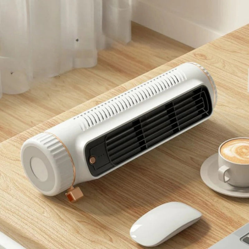 Bladeless Tower Fan, USB Powered, 3-Speed Settings, Built-In Battery