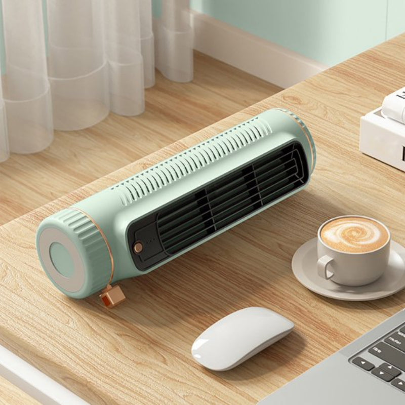 Bladeless Tower Fan, USB Powered, 3-Speed Settings, Built-In Battery