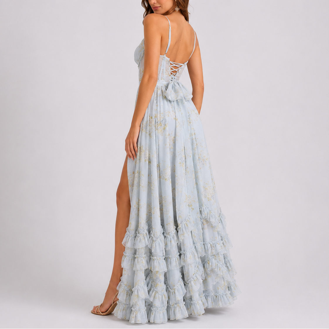 Women's Maxi Dress Floral Corset Design