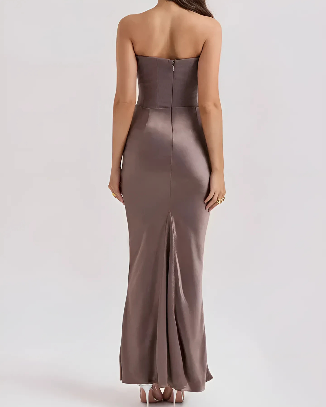 Women's Maxi Dress Draped Design | Elegant Wedding Attire