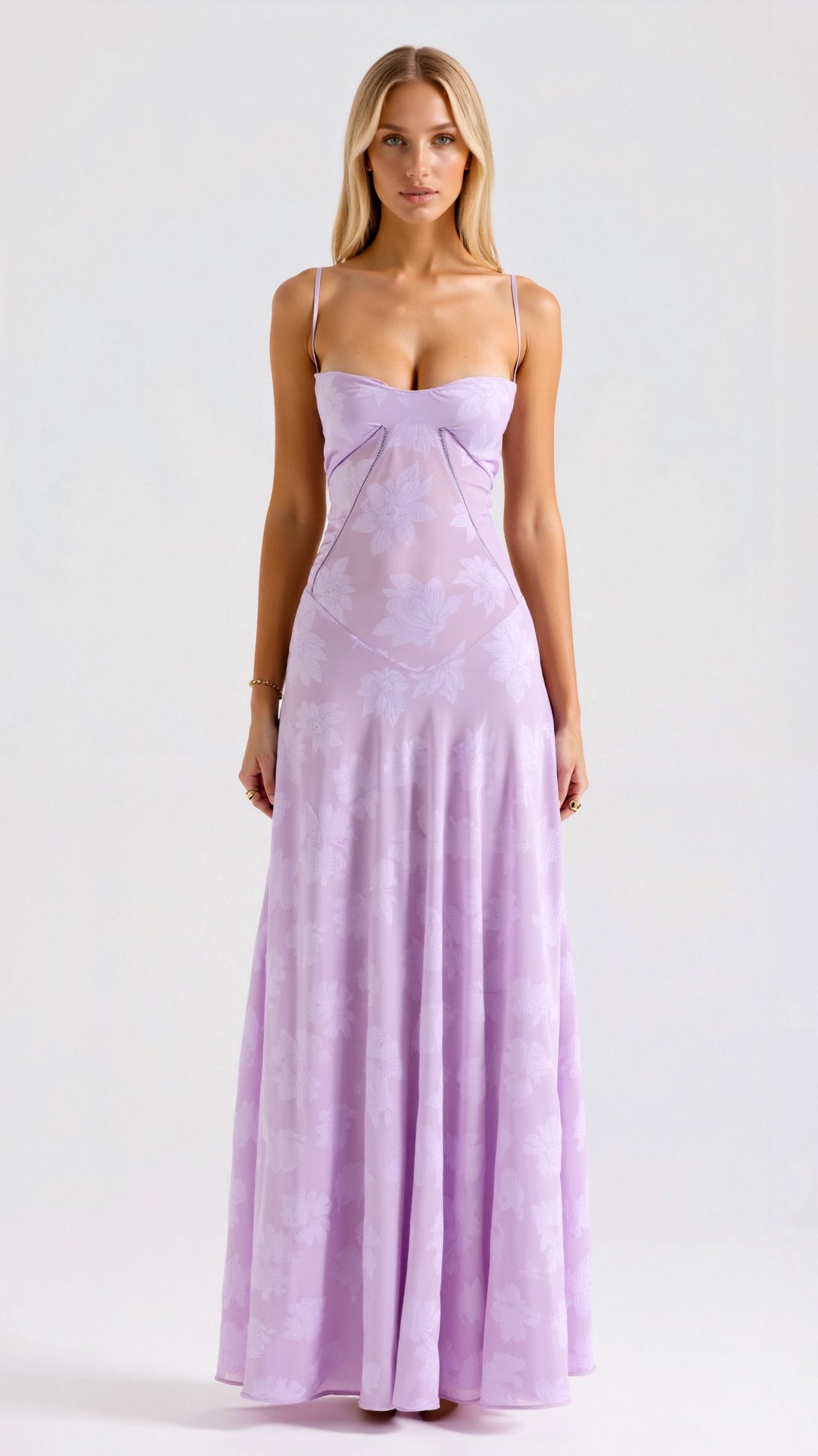Women's Slip Maxi Dress V-Neck Elegant Neckline Casual