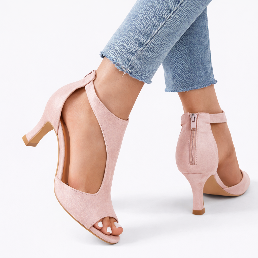 Women's Heeled Sandals Cushioned Support Cut-Out Design