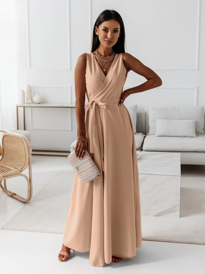 Women's Wrap Maxi Dress V-Neck Long Sleeve Floral Print