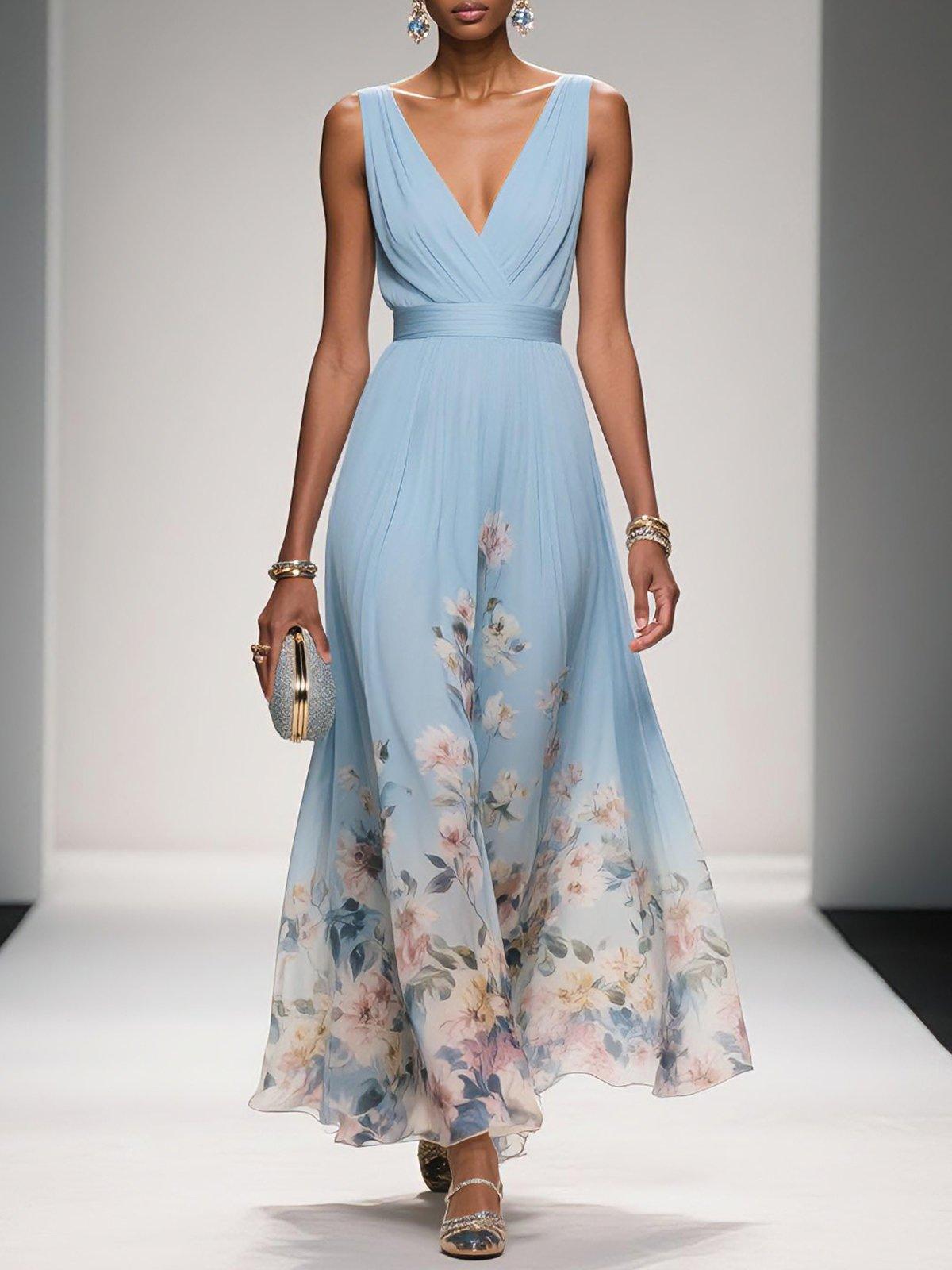 Women's Floral A-Line Wedding Guest Dress