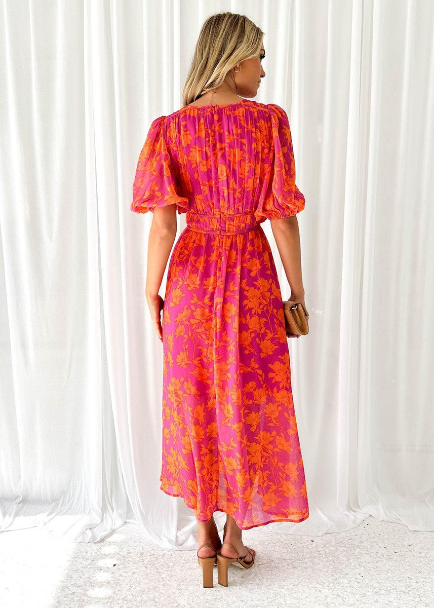 Women's Maxi Dress Floral V-Neck Sleeveless Long Length
