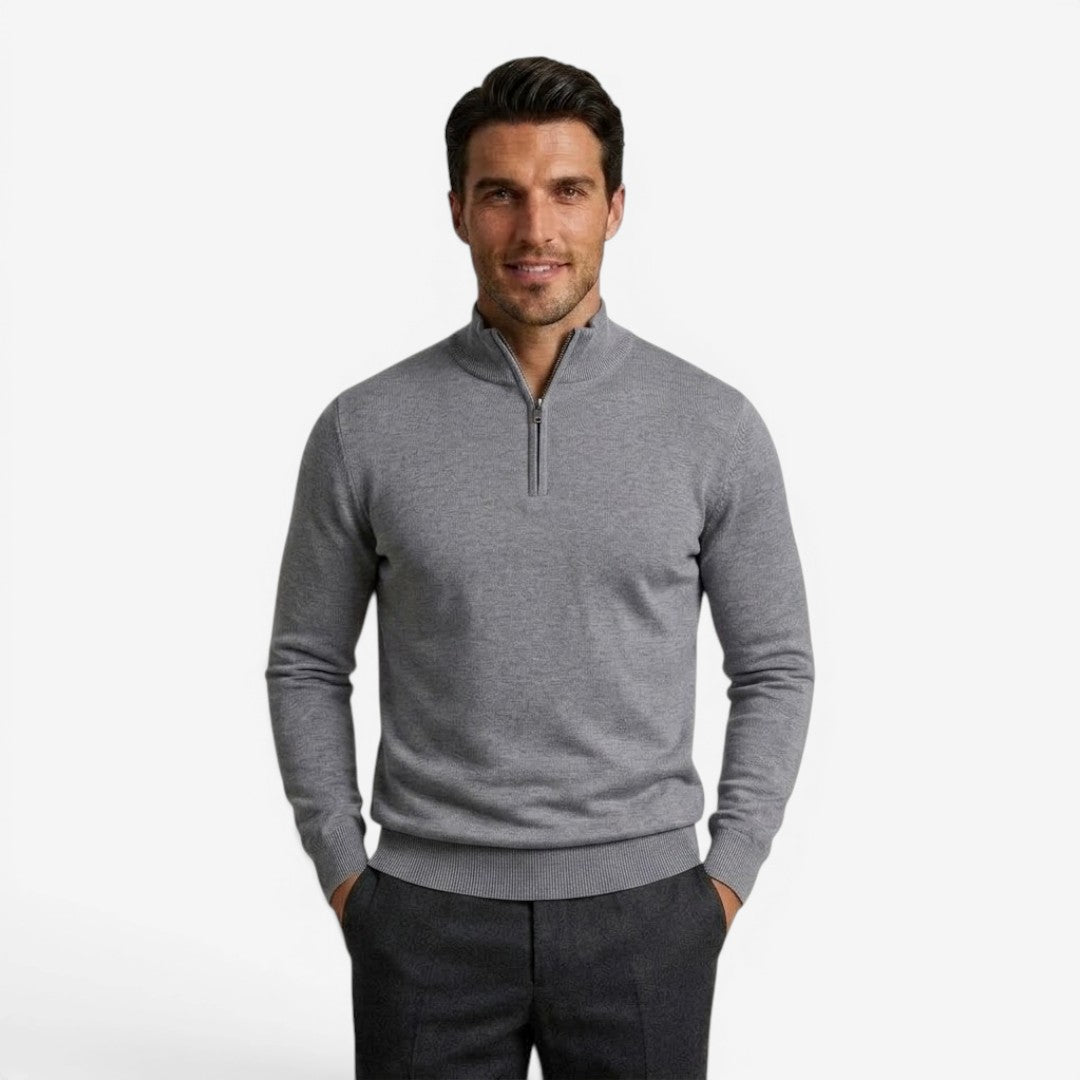 Jorvalore | Men's Casual Knit Quarter Zip Jumper with Warm Comfort
