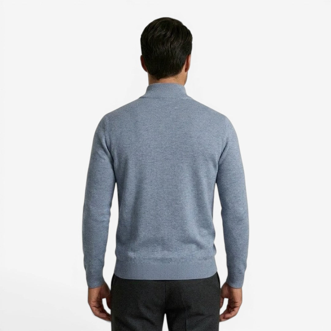 Jorvalore | Men's Casual Knit Quarter Zip Jumper with Warm Comfort
