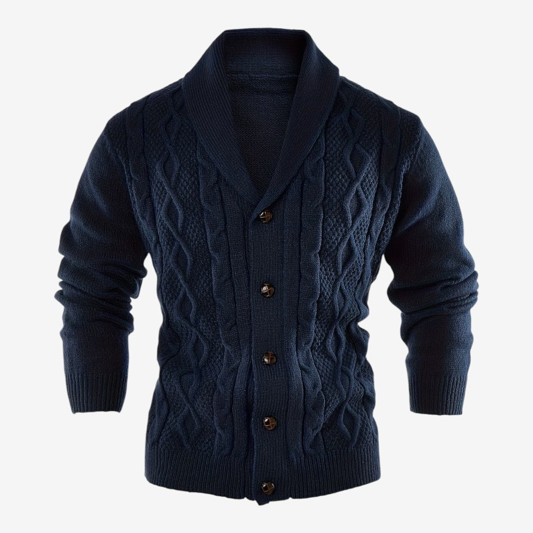 Jorvalore | Men's Shawl Collar Button-Up Cardigan for Winter