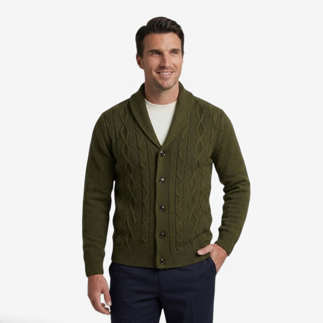 Jorvalore | Men's Shawl Collar Button-Up Cardigan for Winter