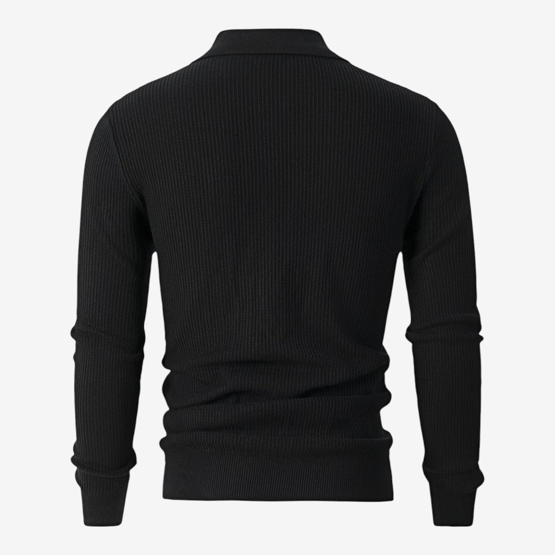 Jorvalore | Men's Warm Quarter Zip Knit Jumper with Stretch Comfort