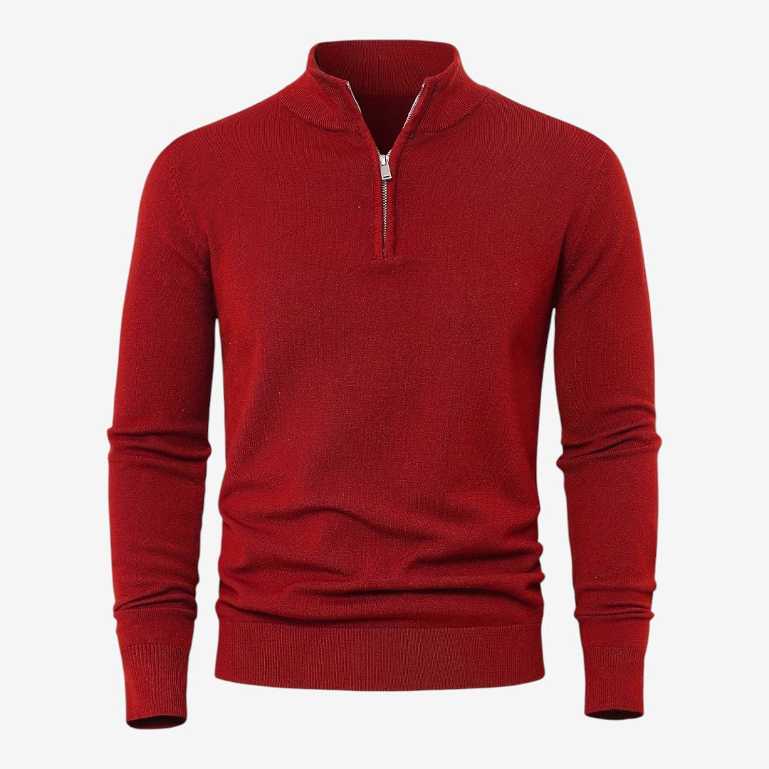 Jorvalore | Men's Casual Knit Quarter Zip Jumper with Warm Comfort