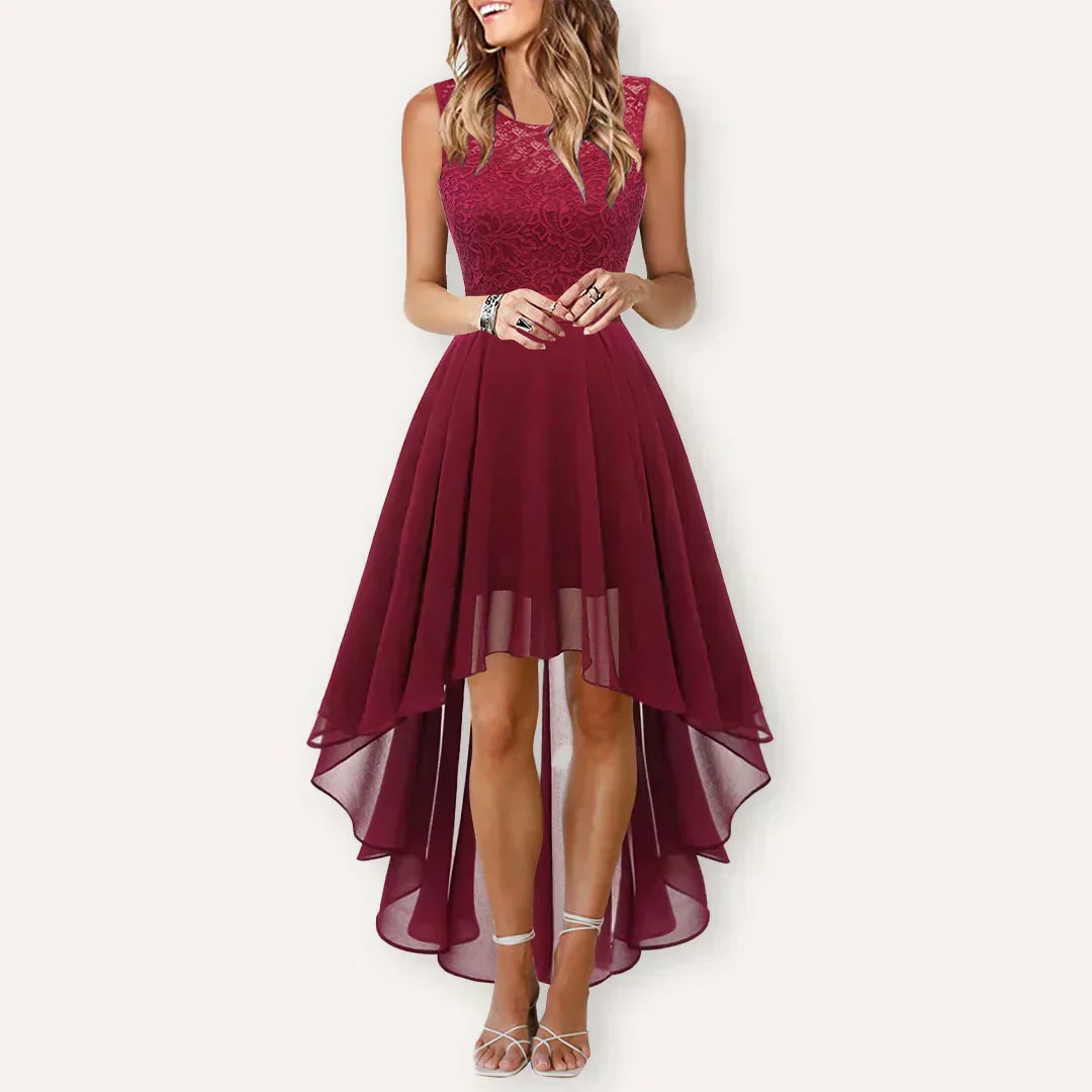 Women's High-Low Formal Dress V-Neck Sleeveless Asymmetric Hem