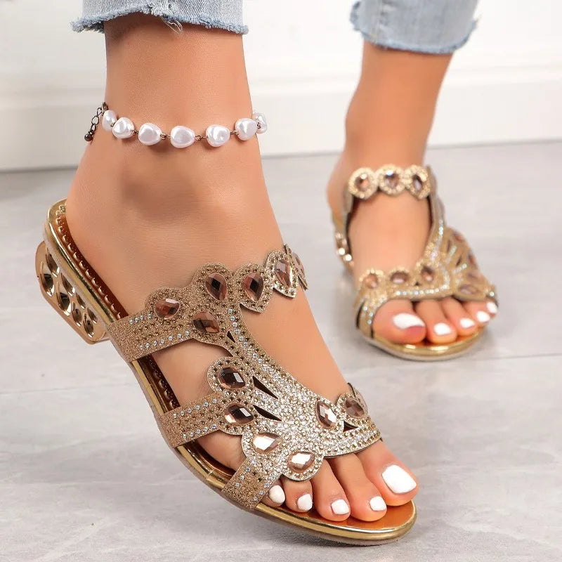Women's Sandals Embellished Adjustable Straps Casual Synthetic