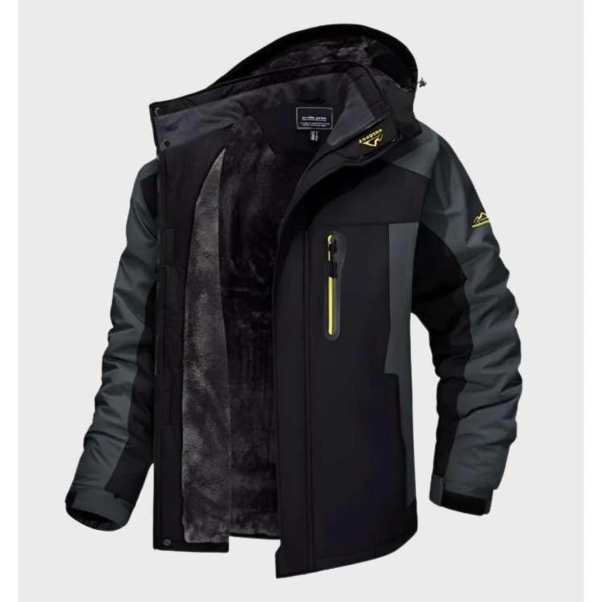 Men's Waterproof Hooded Fleece Jacket-Jacket-Mamavea