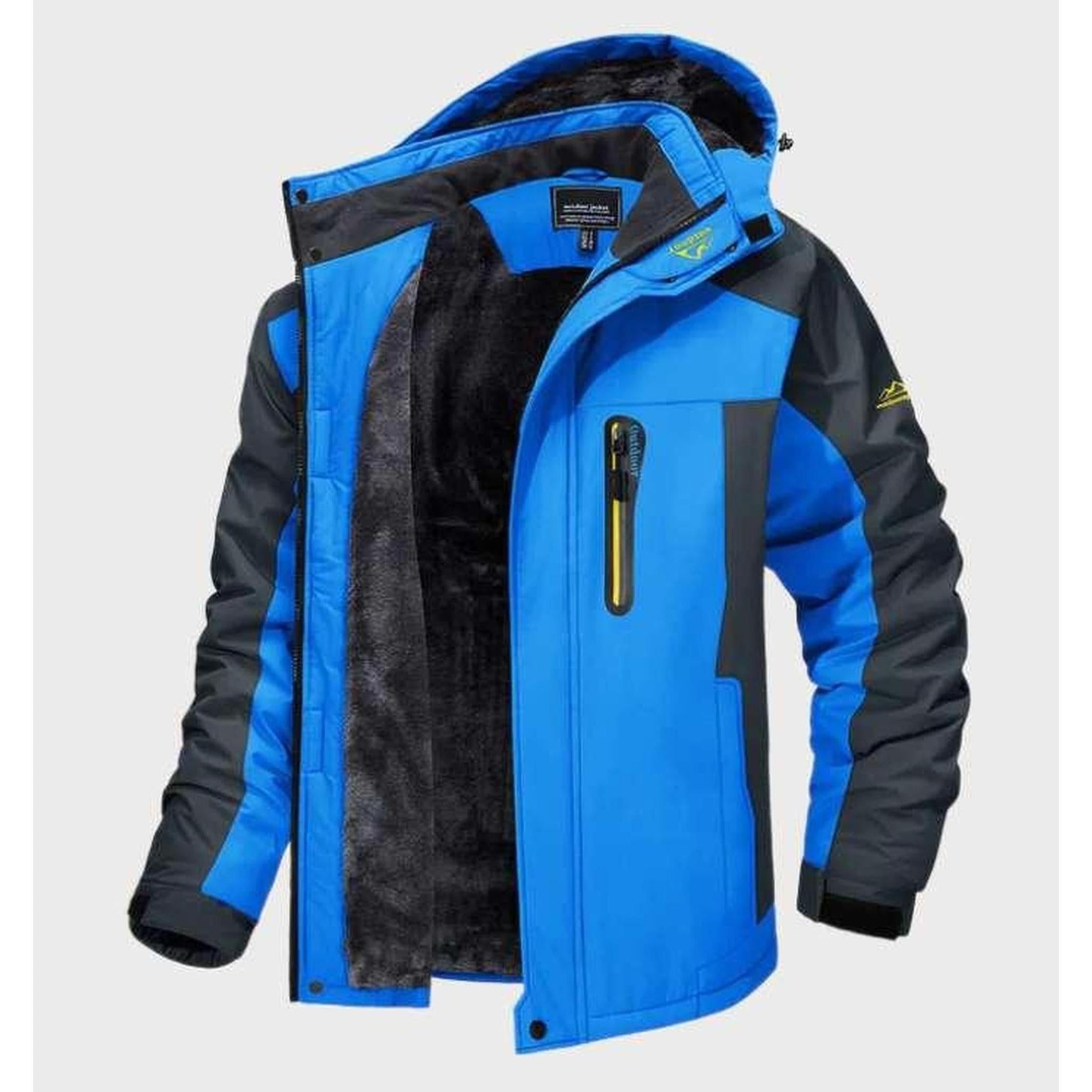 Men's Waterproof Hooded Fleece Jacket-Jacket-Mamavea