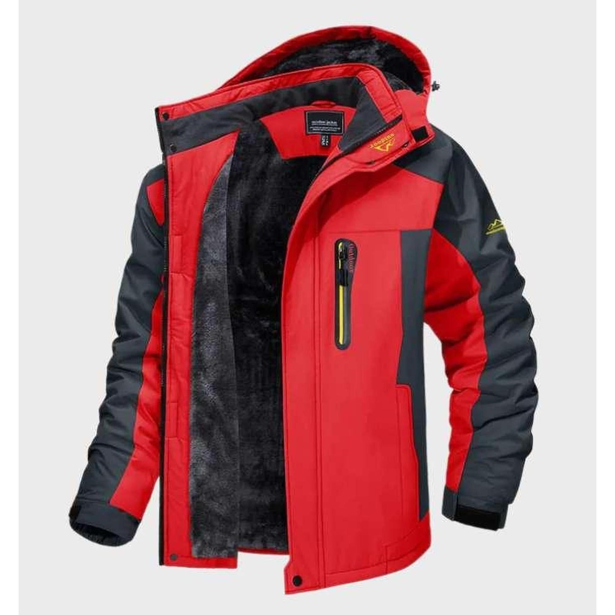 Men's Waterproof Hooded Fleece Jacket-Jacket-Mamavea