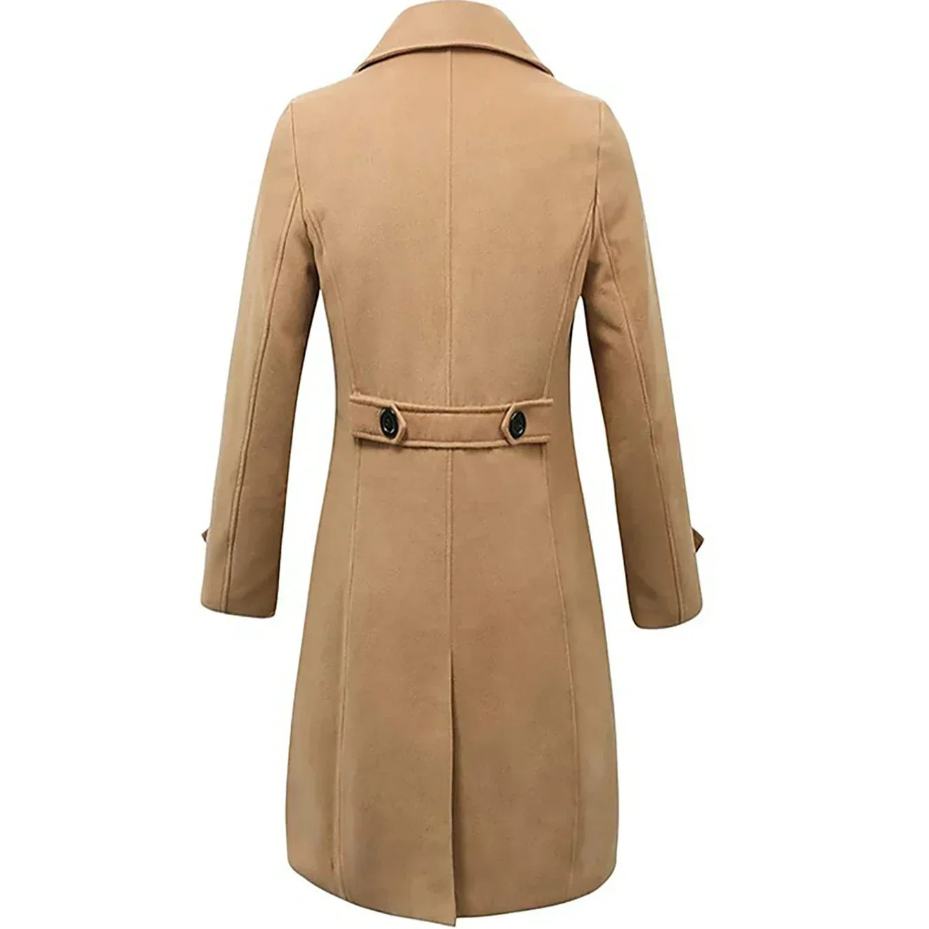 Edward Men's Wool Trench Coat – Elegant Double-Breasted Slim Fit Classic Style Coat