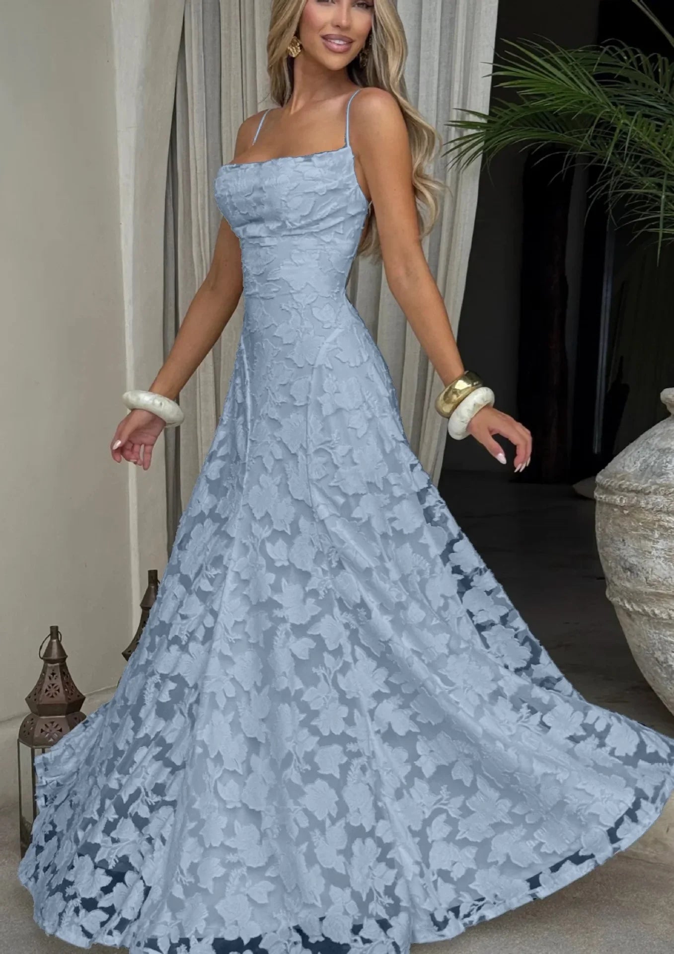 Women's Maxi Evening Dress Spaghetti Straps | Formal Wear