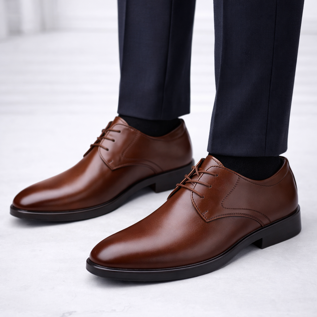 Men's Oxford Leather Lace Up Dress Shoe