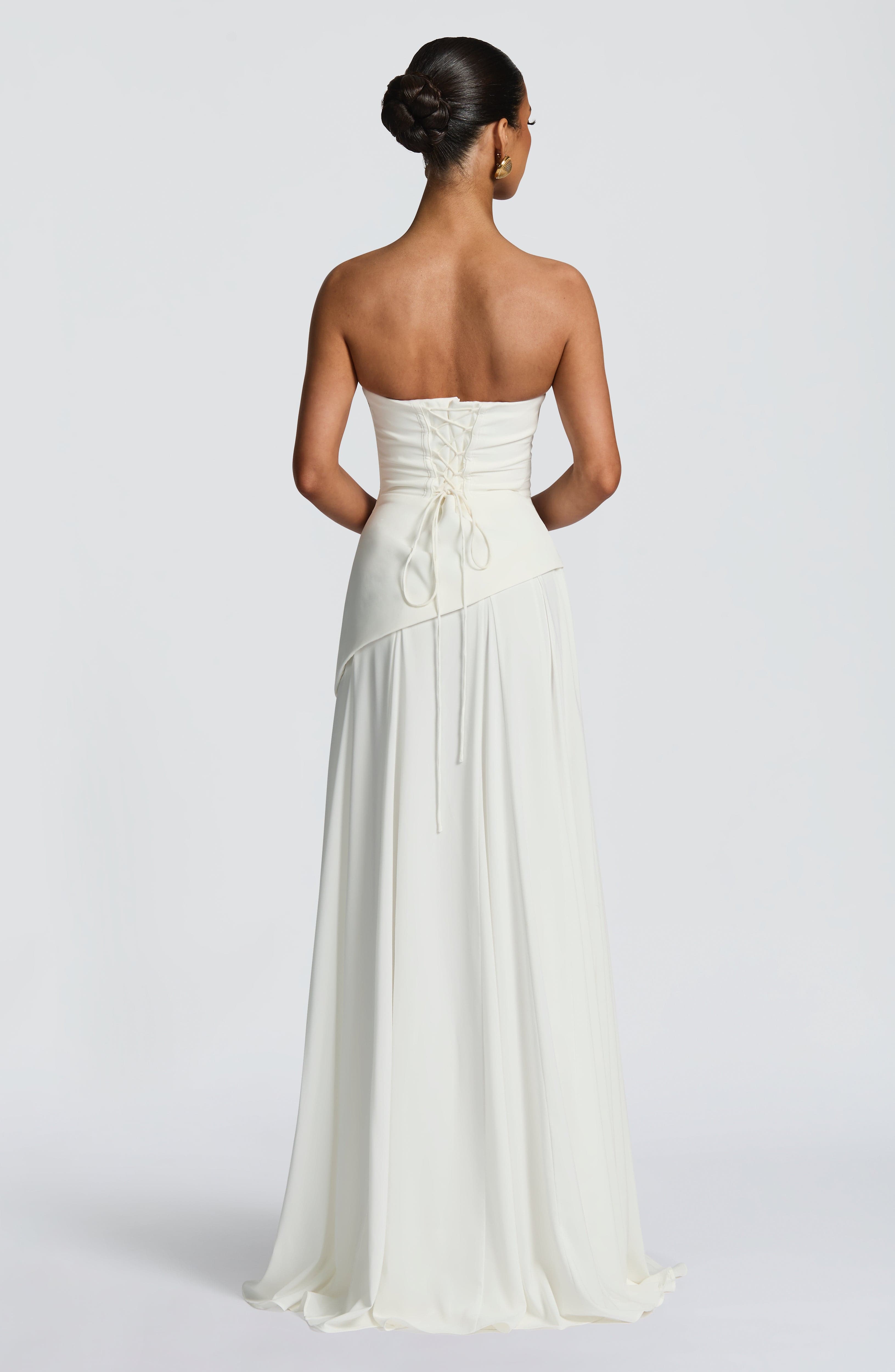 Women's Maxi Dress Strapless Satin Evening Gown