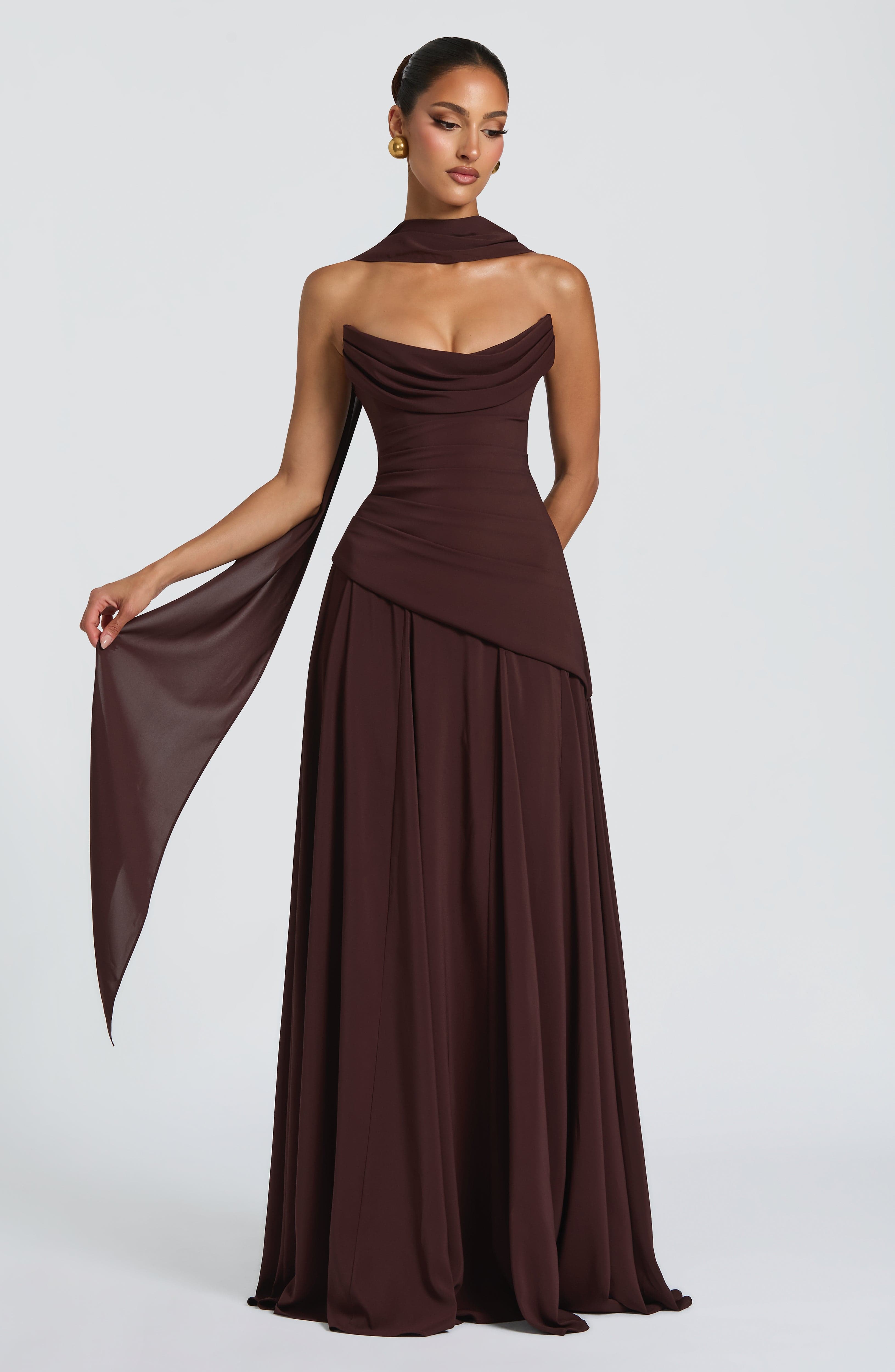 Women's Maxi Dress Strapless Satin Evening Gown