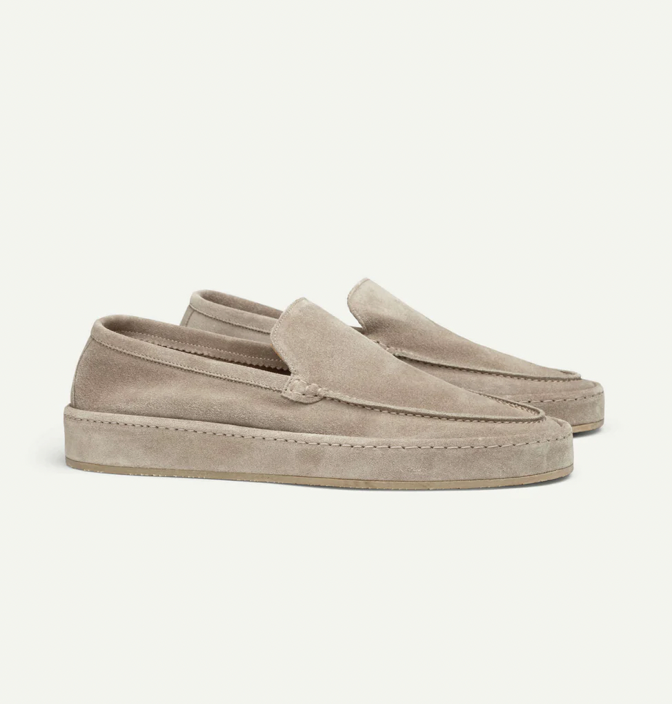 Suede slip-on featuring dual gore standard fit men