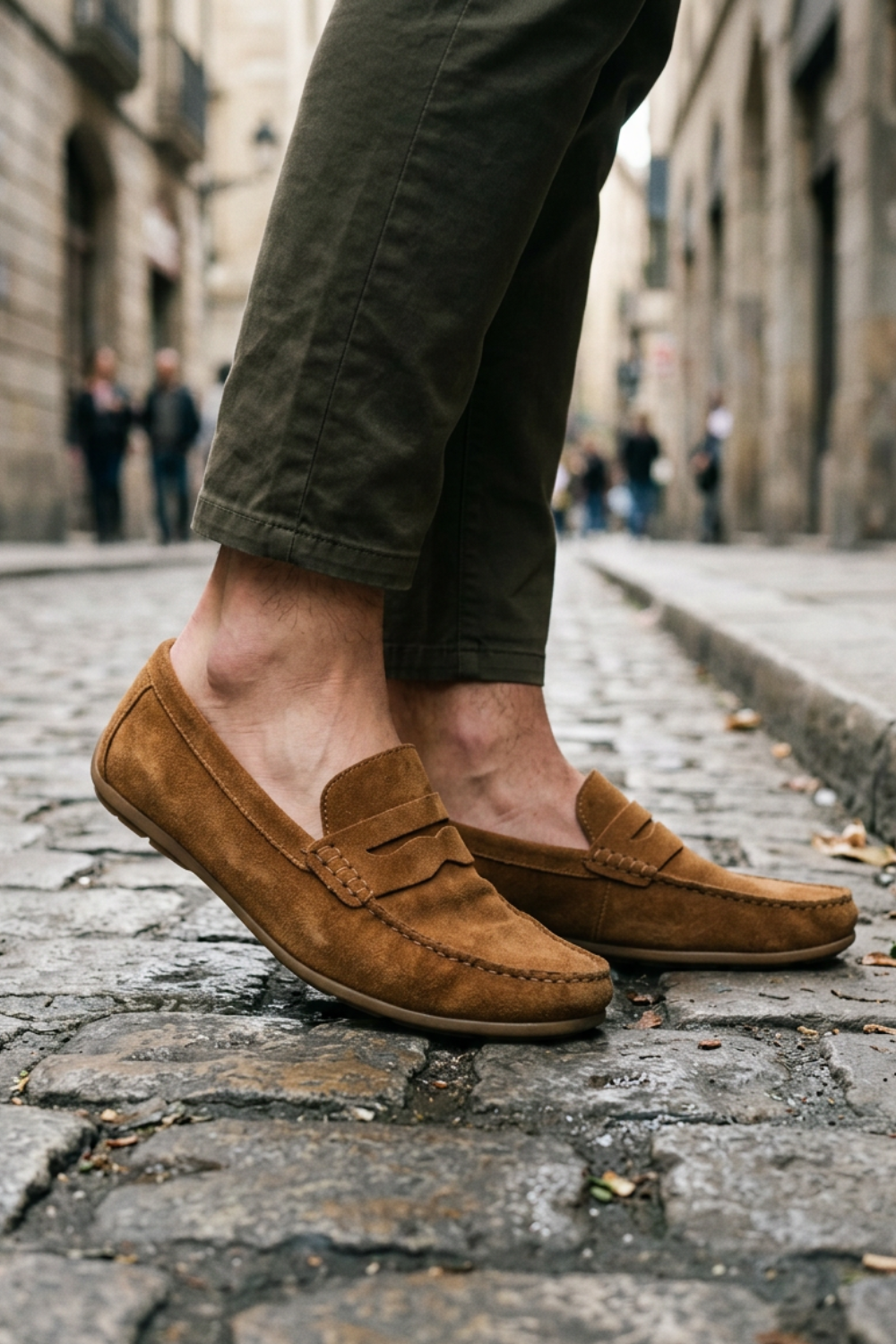 Men's Loafers with Moccasin Stitch and Slip-On Design