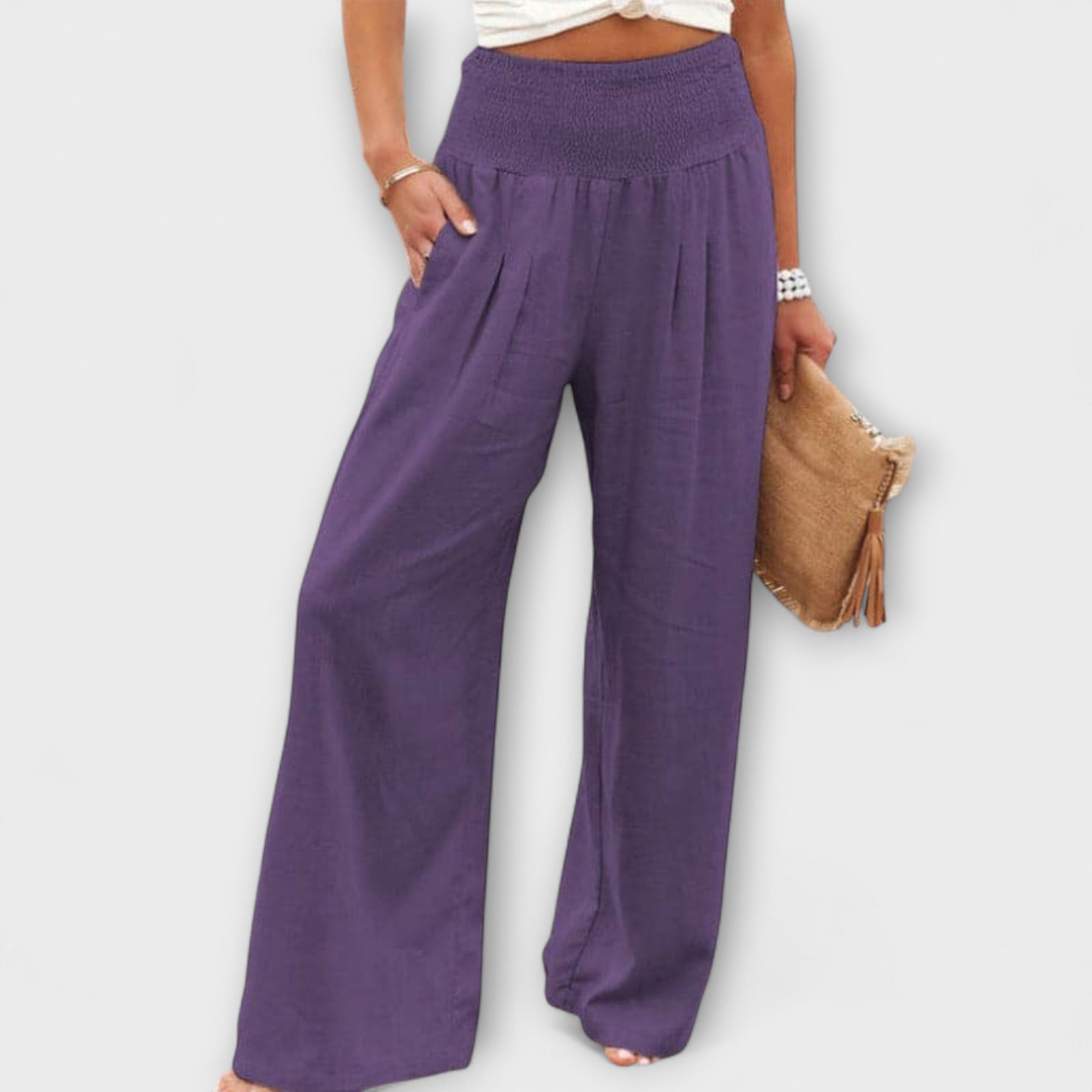 Women's Wide Pants Mid-Rise Stylish Design Casual Wear