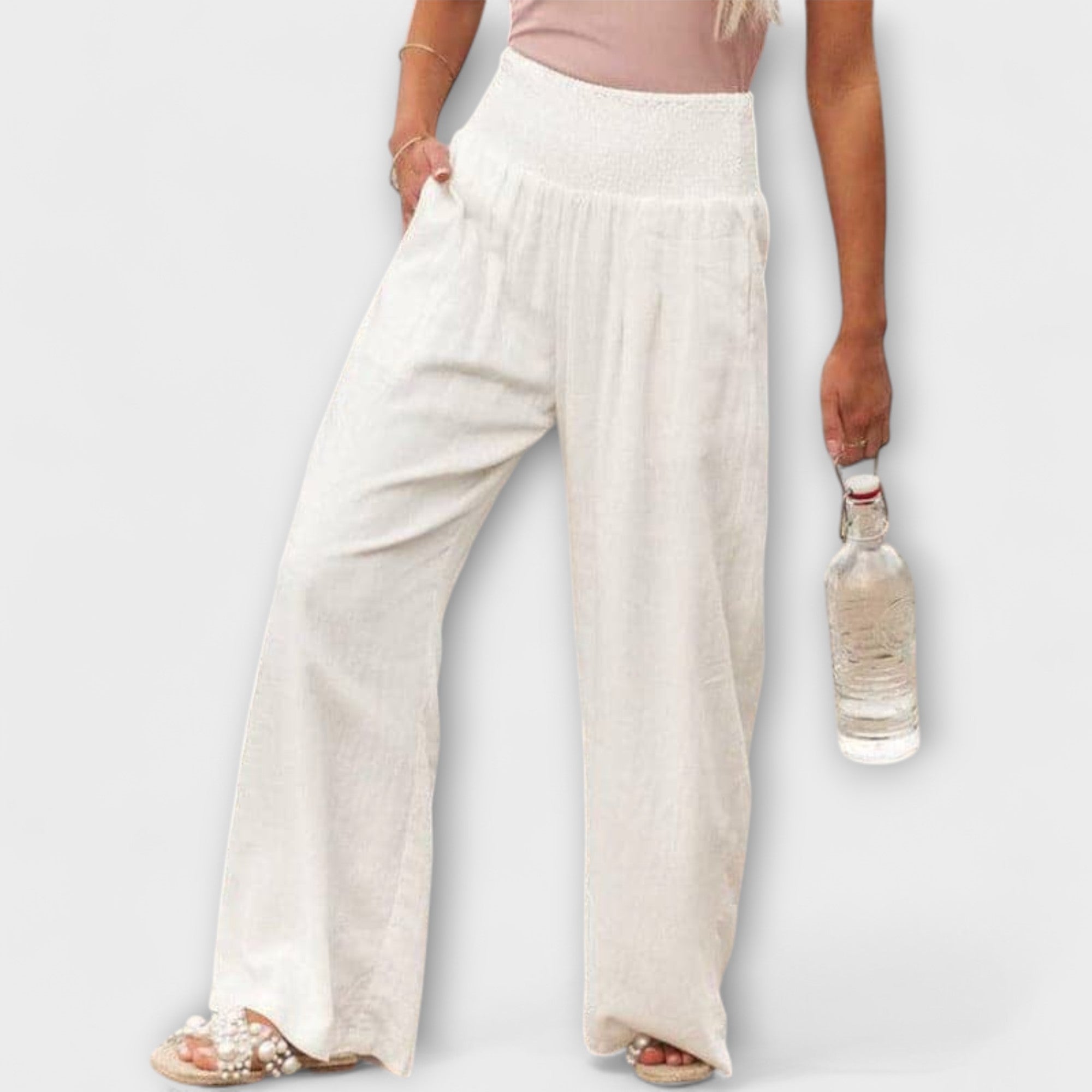 Women's Wide Pants Mid-Rise Stylish Design Casual Wear