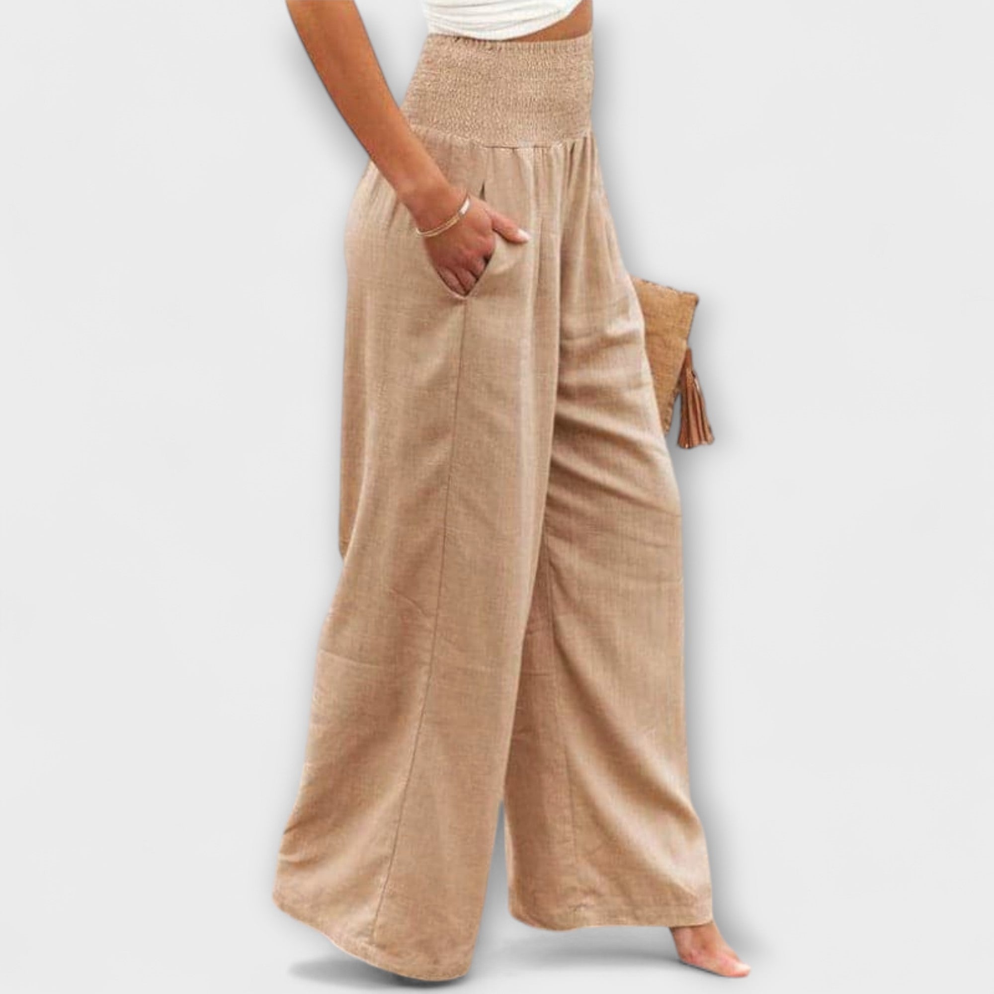 Women's Wide Pants Mid-Rise Stylish Design Casual Wear
