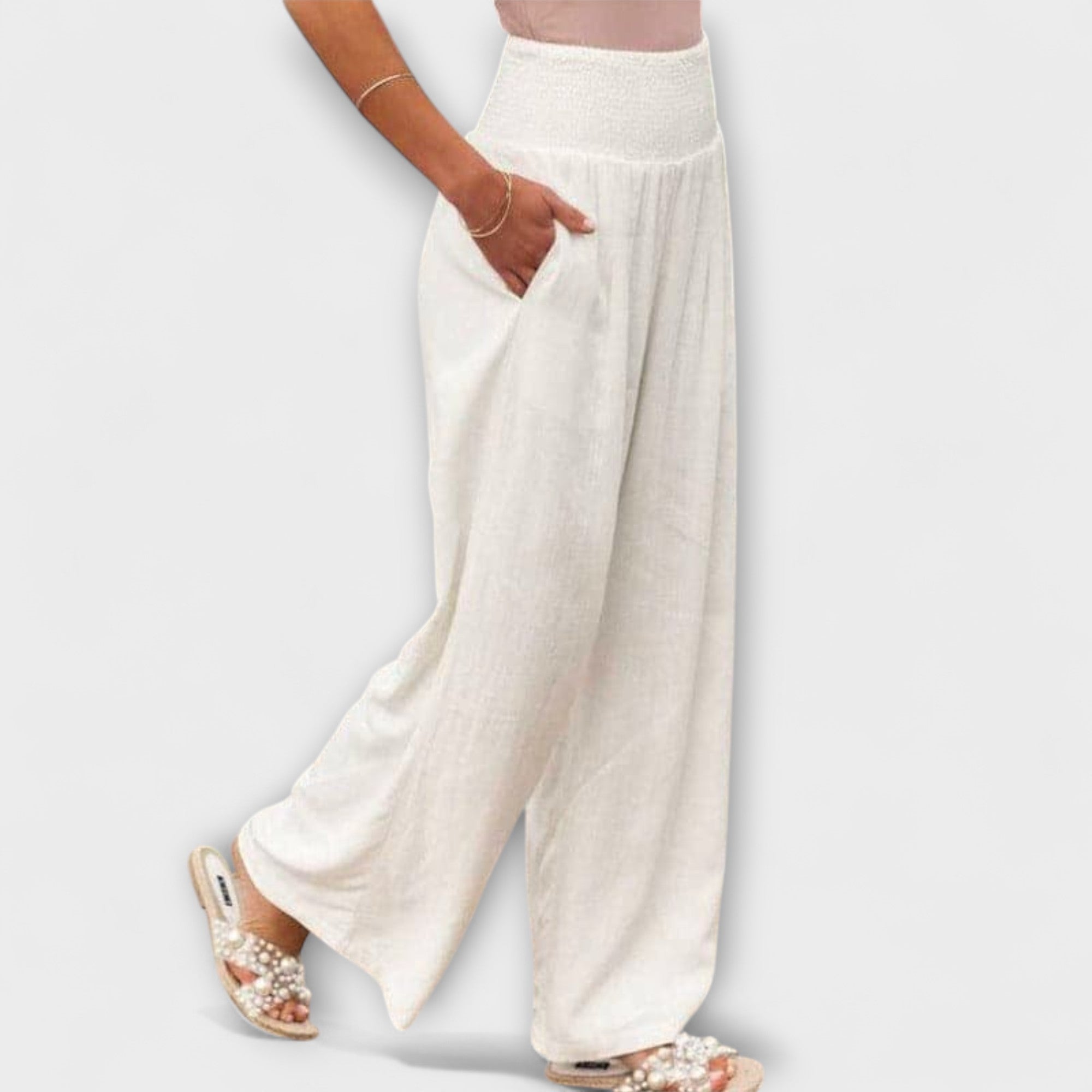 Women's Wide Pants Mid-Rise Stylish Design Casual Wear