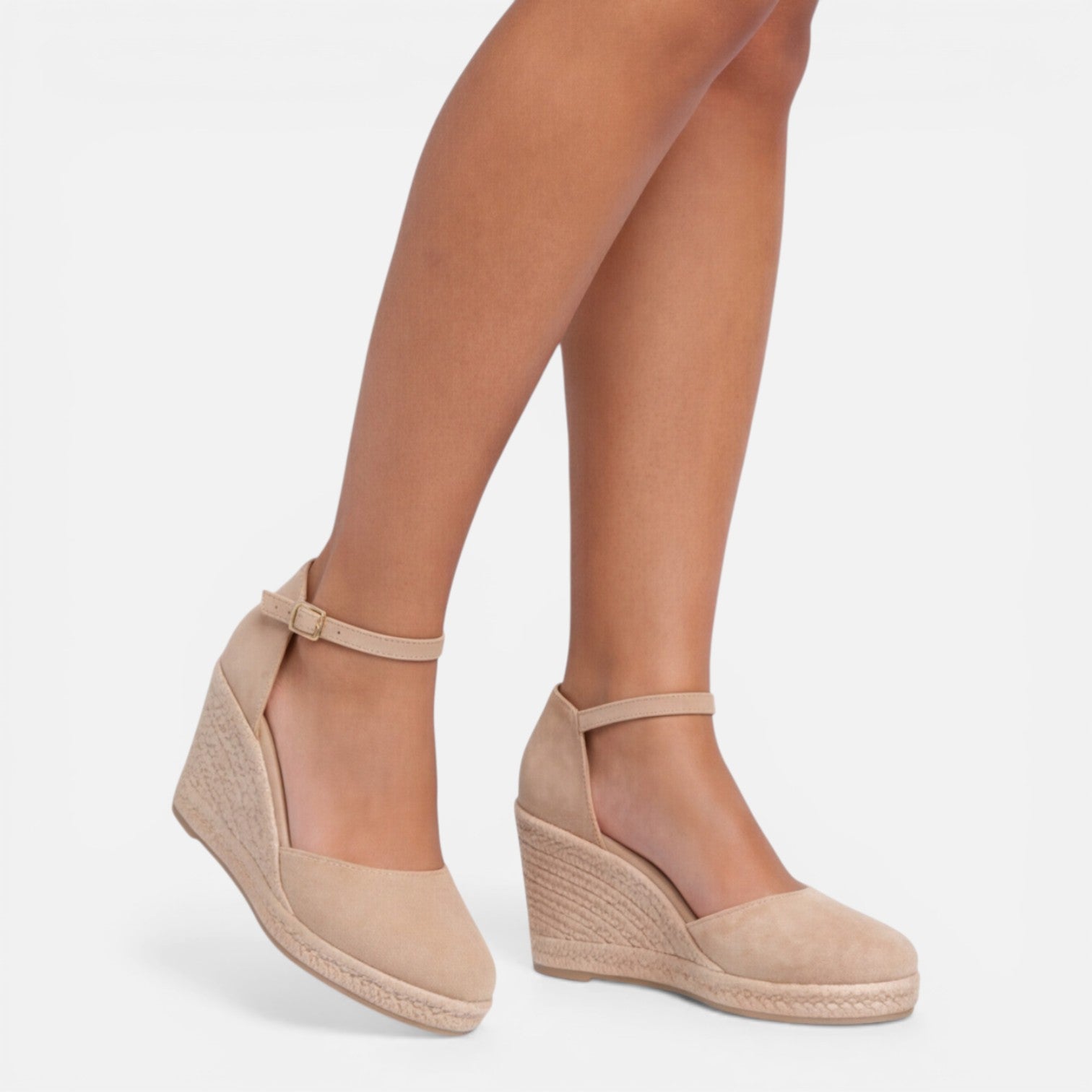 Women's Closed Toe Wedge Sandals Adjustable Ankle Strap Summer Footwear