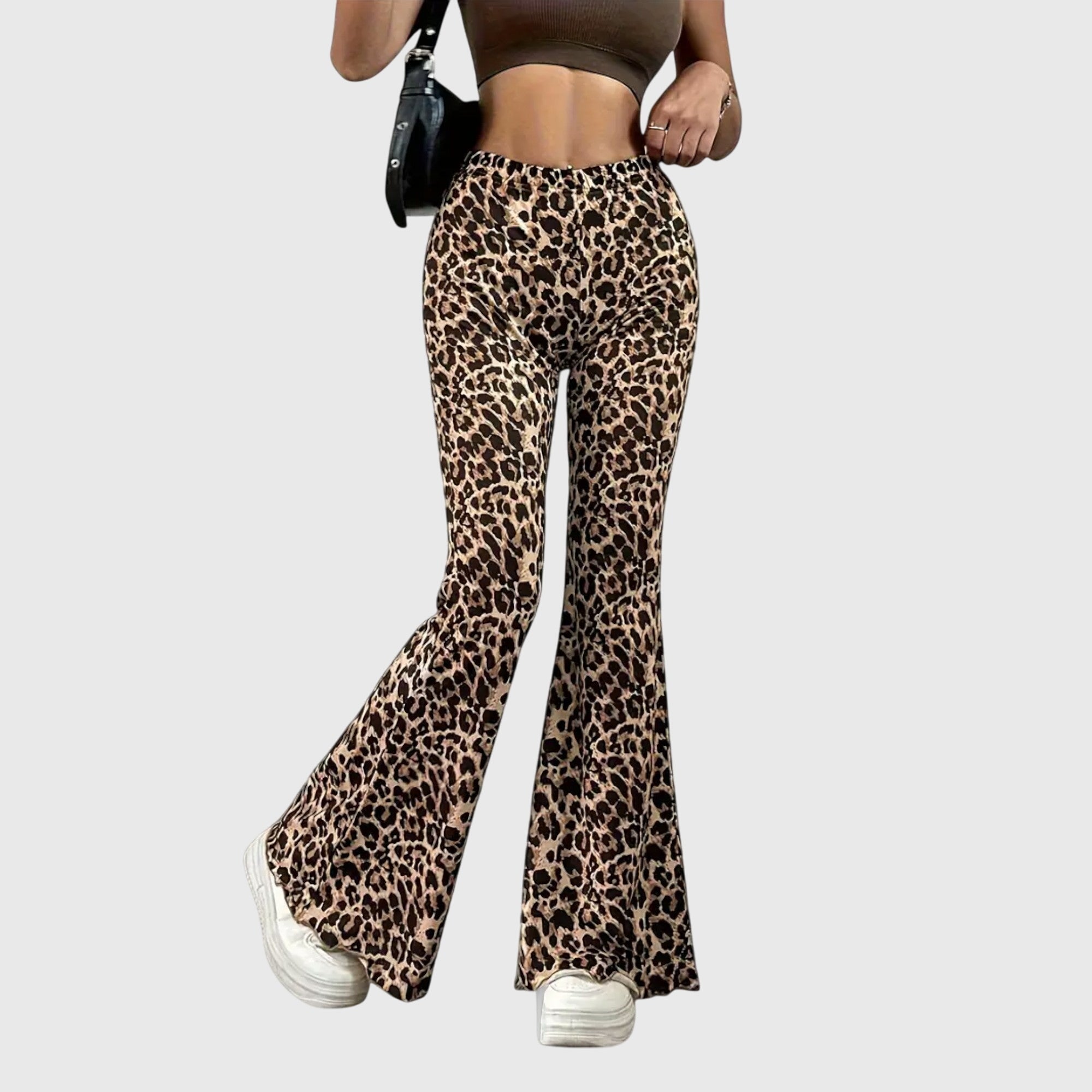 Women's Bootcut Pants High Waist Leopard Print