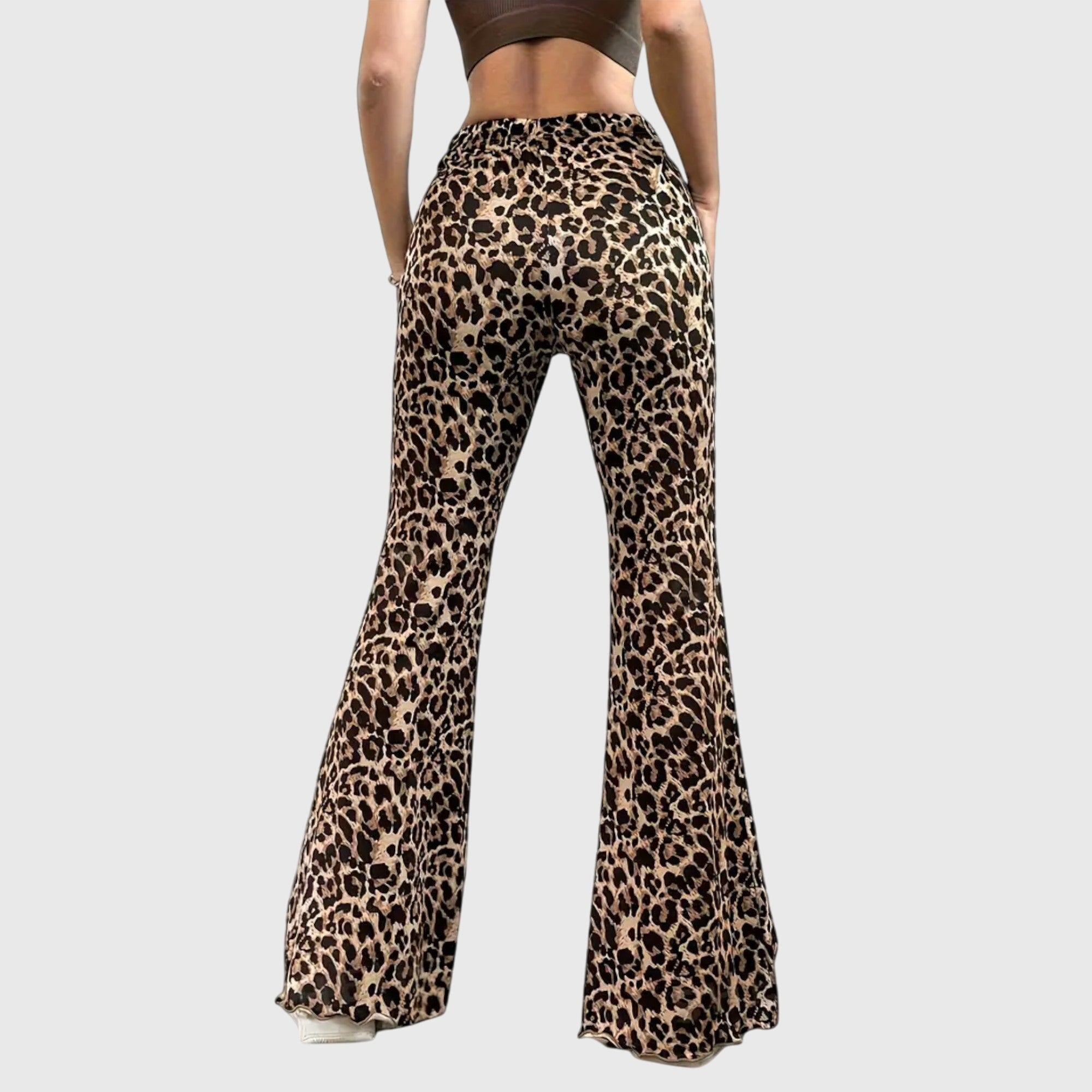 Women's Bootcut Pants High Waist Leopard Print