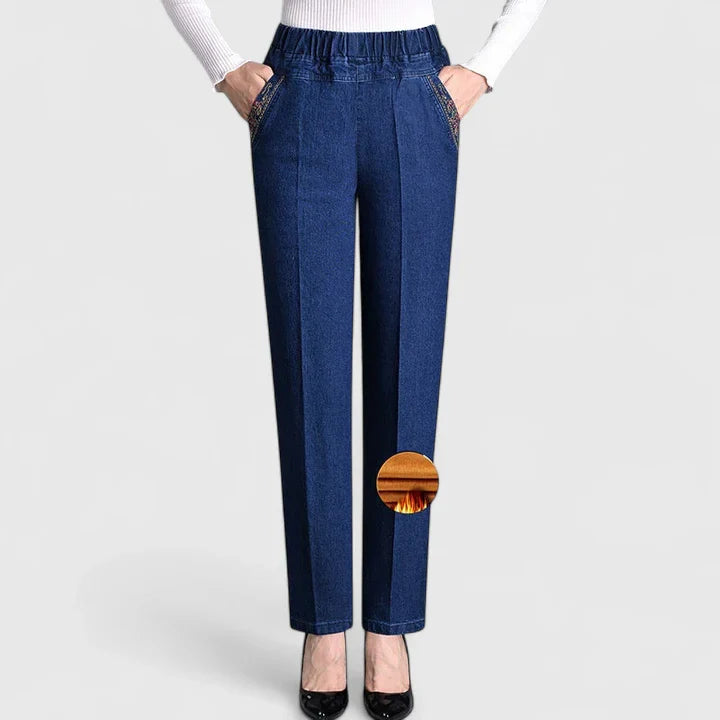 Women's Pants Elastic Waistband Side Pockets Casual Trousers