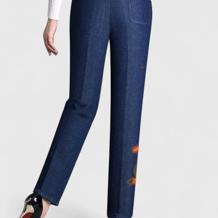 Women's Pants Elastic Waistband Side Pockets Casual Trousers
